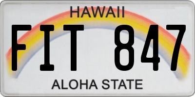 HI license plate FIT847