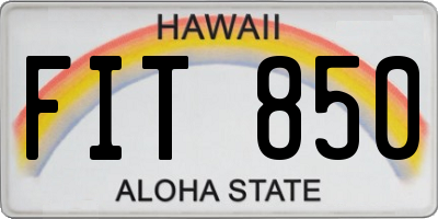 HI license plate FIT850