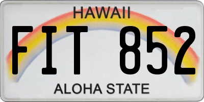 HI license plate FIT852