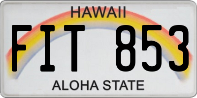 HI license plate FIT853