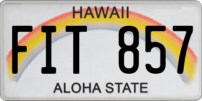 HI license plate FIT857