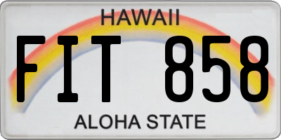 HI license plate FIT858