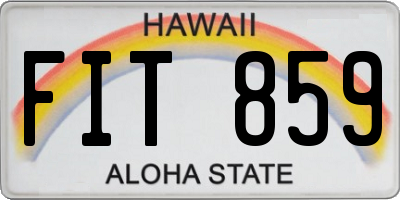 HI license plate FIT859