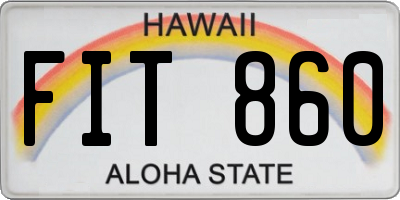 HI license plate FIT860