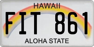 HI license plate FIT861