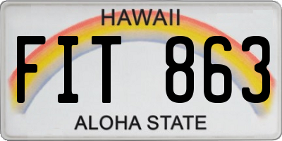 HI license plate FIT863