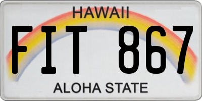 HI license plate FIT867