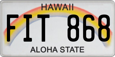 HI license plate FIT868