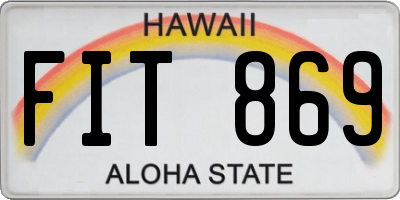 HI license plate FIT869