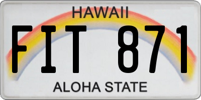 HI license plate FIT871