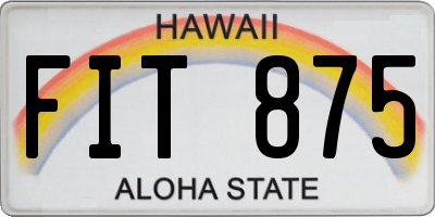 HI license plate FIT875