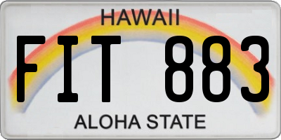HI license plate FIT883