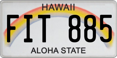 HI license plate FIT885