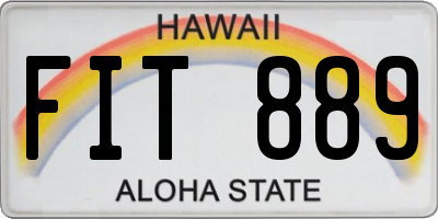 HI license plate FIT889