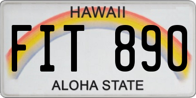 HI license plate FIT890