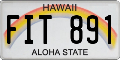 HI license plate FIT891