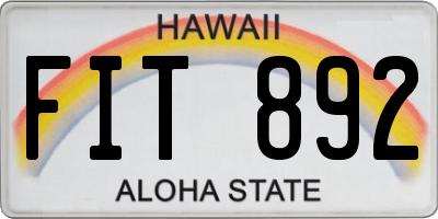 HI license plate FIT892