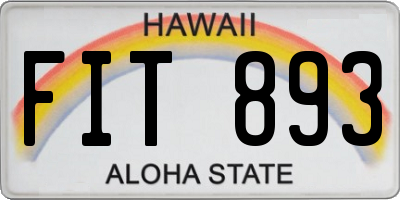 HI license plate FIT893