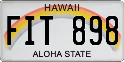 HI license plate FIT898
