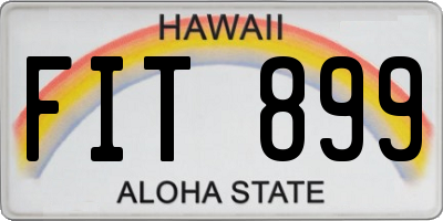 HI license plate FIT899