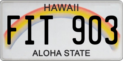 HI license plate FIT903