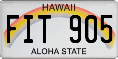 HI license plate FIT905