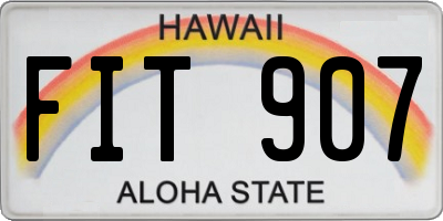 HI license plate FIT907