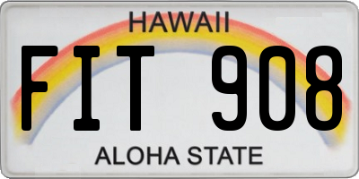HI license plate FIT908