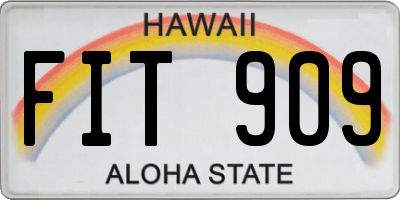 HI license plate FIT909