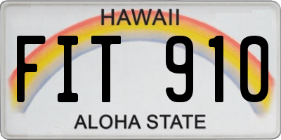 HI license plate FIT910