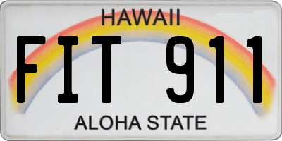 HI license plate FIT911