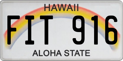 HI license plate FIT916