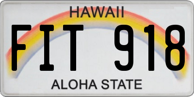 HI license plate FIT918
