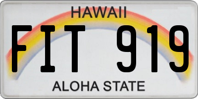 HI license plate FIT919
