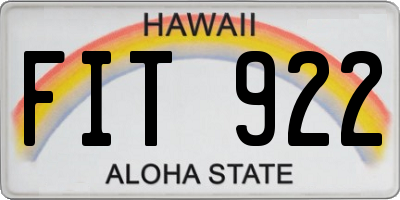HI license plate FIT922
