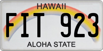 HI license plate FIT923