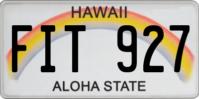 HI license plate FIT927
