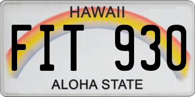 HI license plate FIT930