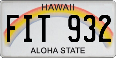 HI license plate FIT932