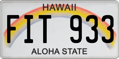 HI license plate FIT933