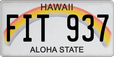 HI license plate FIT937