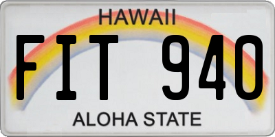 HI license plate FIT940