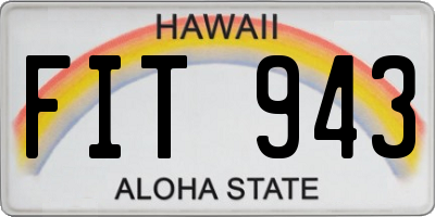 HI license plate FIT943