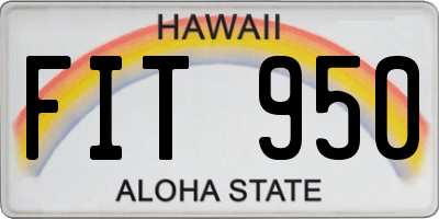 HI license plate FIT950