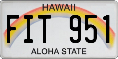 HI license plate FIT951