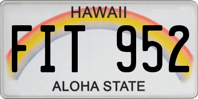 HI license plate FIT952