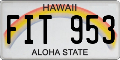 HI license plate FIT953
