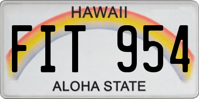 HI license plate FIT954