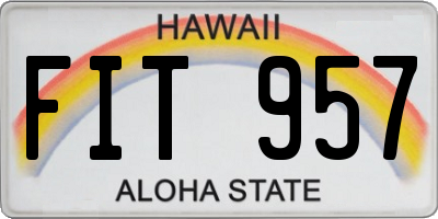HI license plate FIT957
