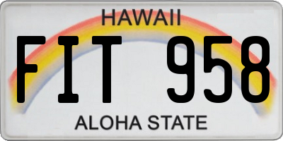 HI license plate FIT958